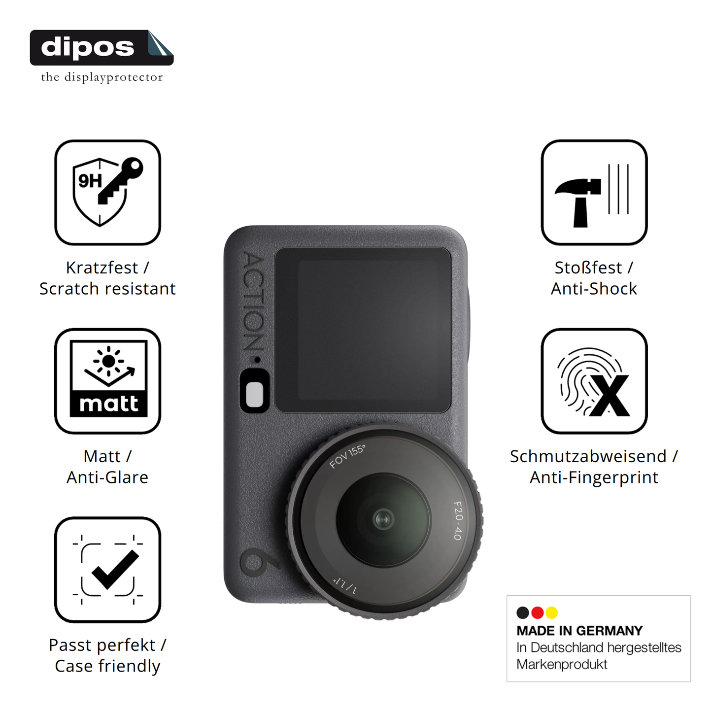 Displayschutz hergestellt in Deutschland, höchste Qualität made in Germany