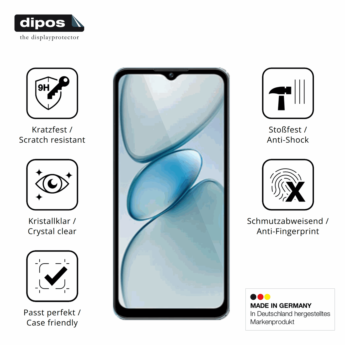Displayschutz hergestellt in Deutschland, höchste Qualität made in Germany