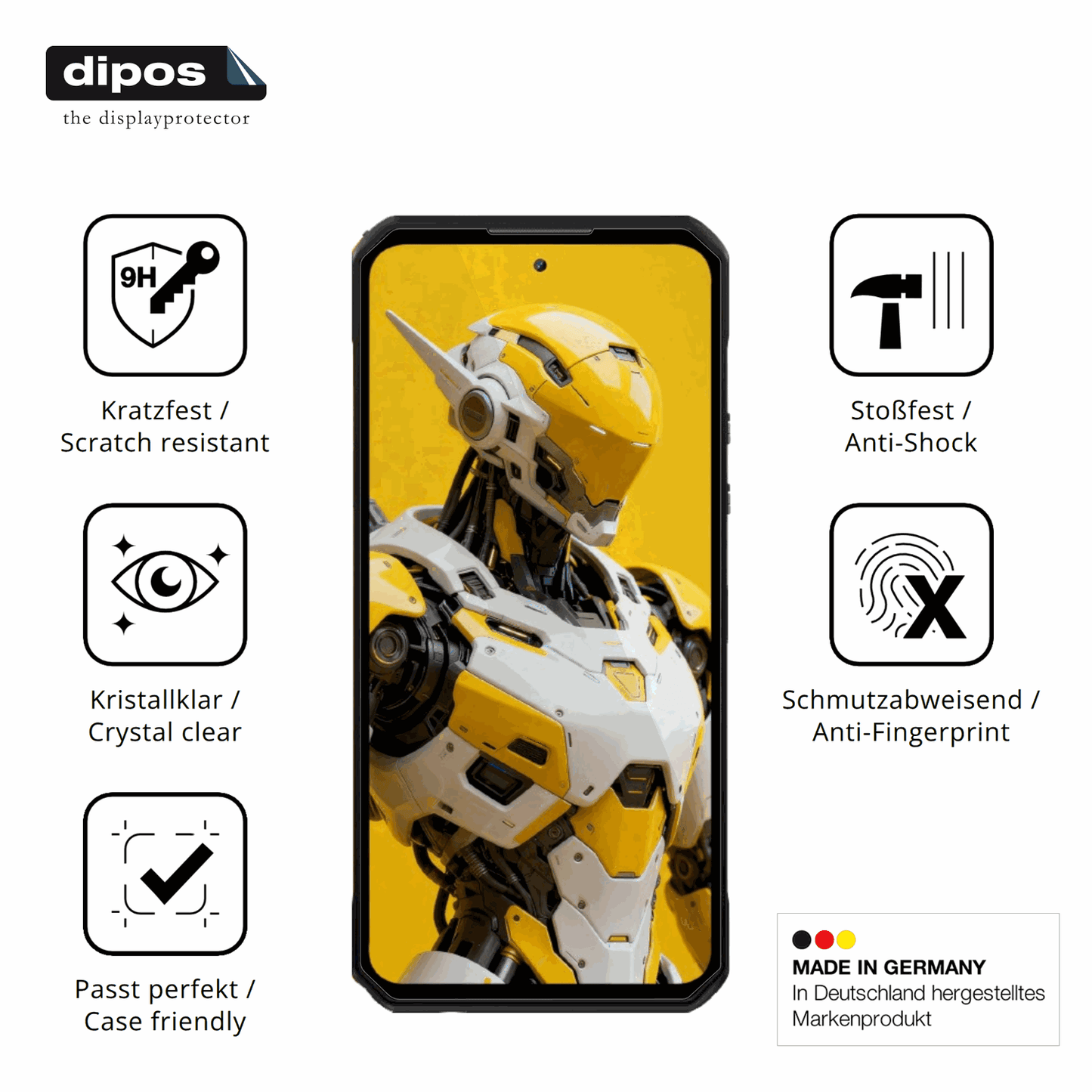 Displayschutz hergestellt in Deutschland, höchste Qualität made in Germany