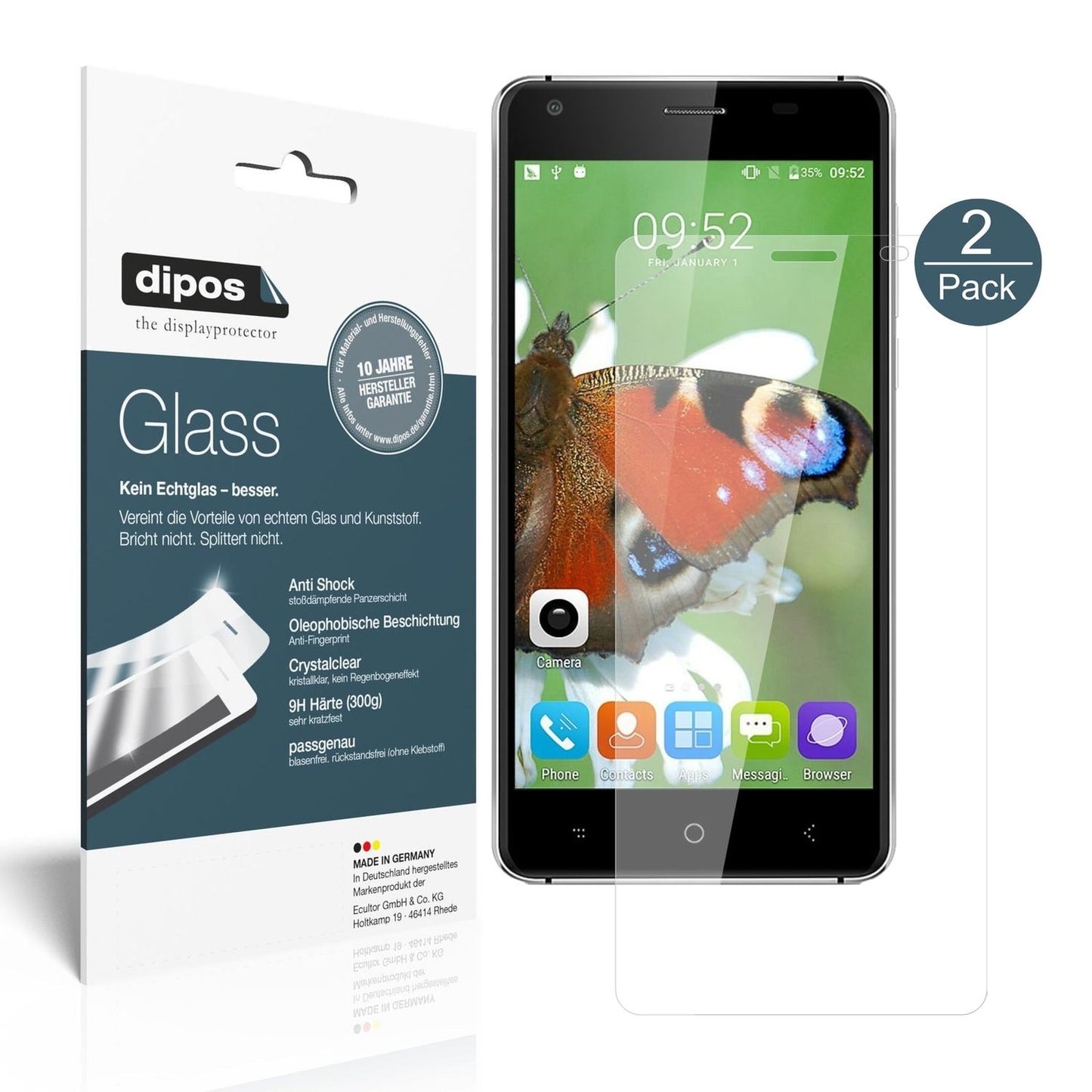 Klare Displayschutzfolie von dipos passend für Landvo XM200 Pro, 9H kratzfest und blasenfrei montiert