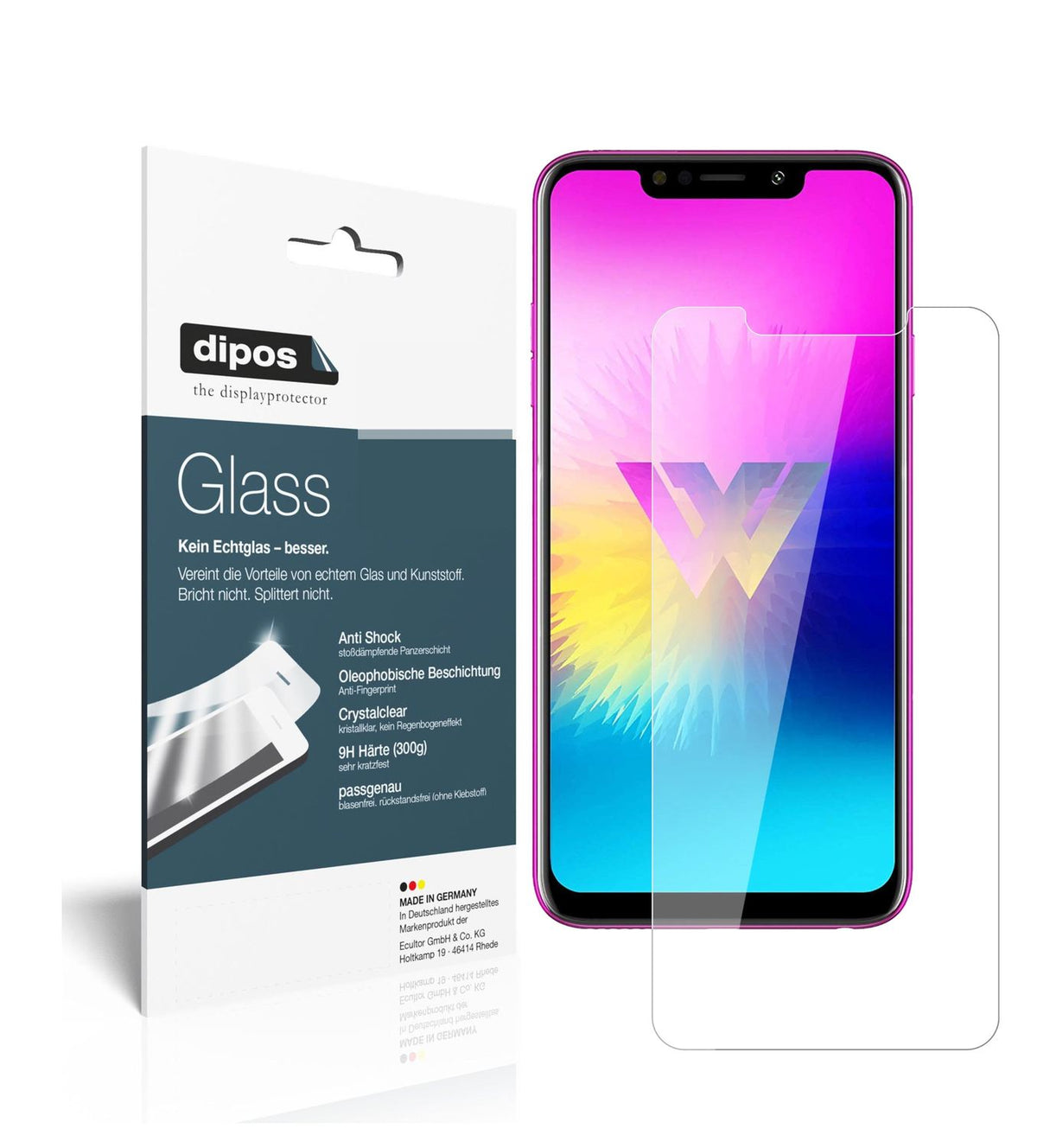 Klare Displayschutzfolie von dipos passend für LG W10, 9H kratzfest und blasenfrei montiert