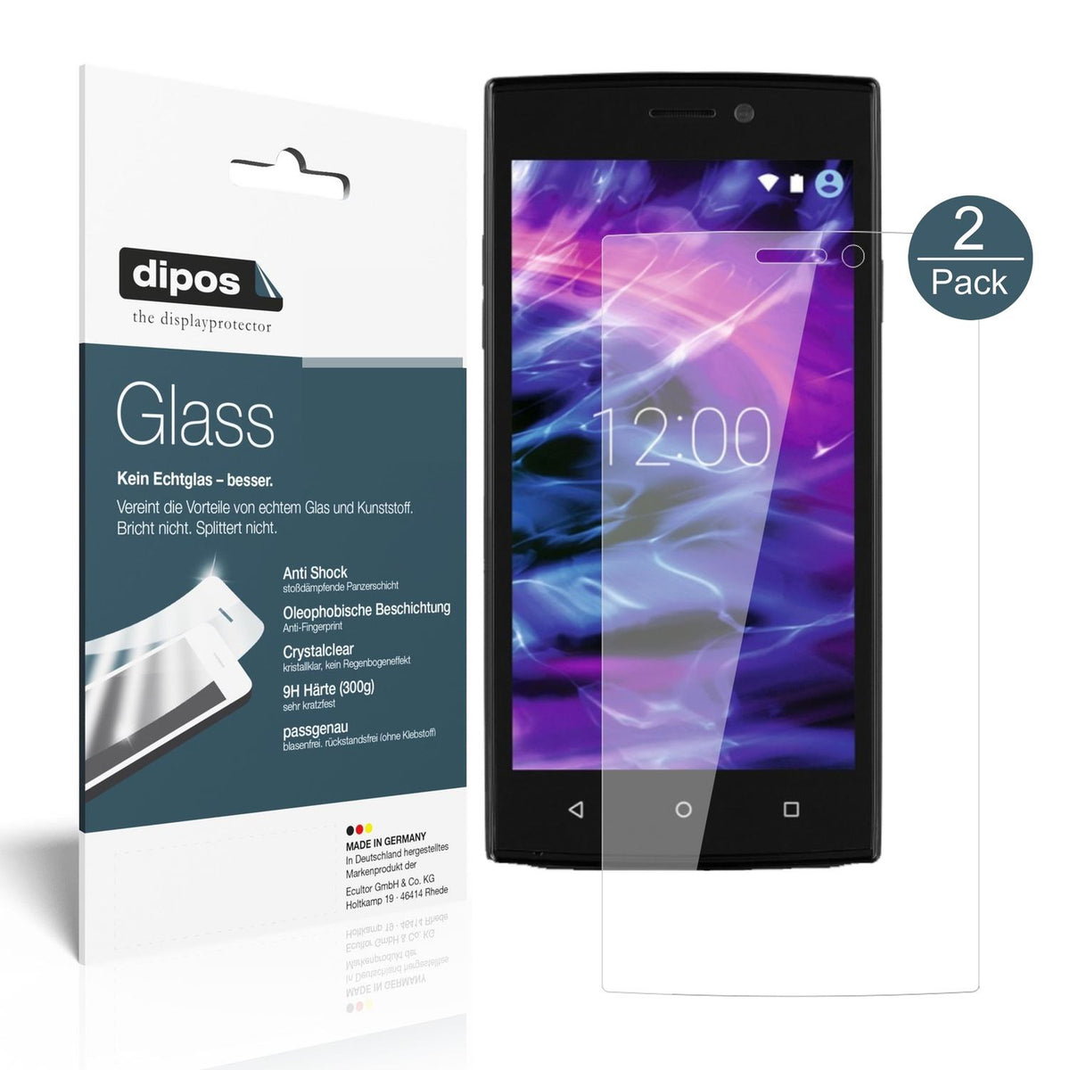 Klare Displayschutzfolie von dipos passend für Medion Life E5005, 9H kratzfest und blasenfrei montiert