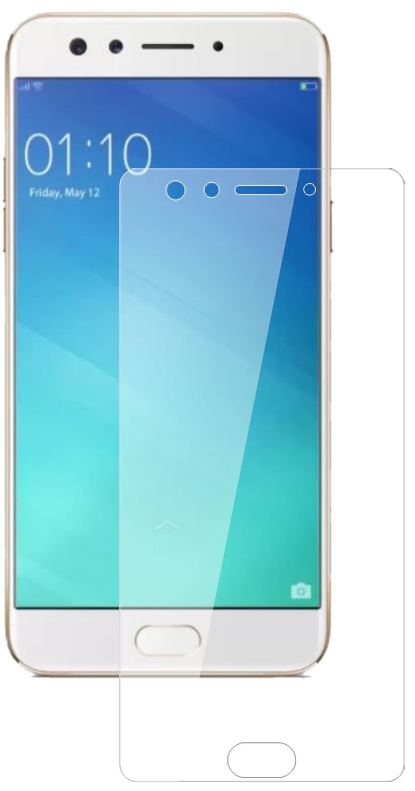 Klare Displayschutzfolie von dipos passend für Oppo F3, 9H kratzfest und blasenfrei montiert