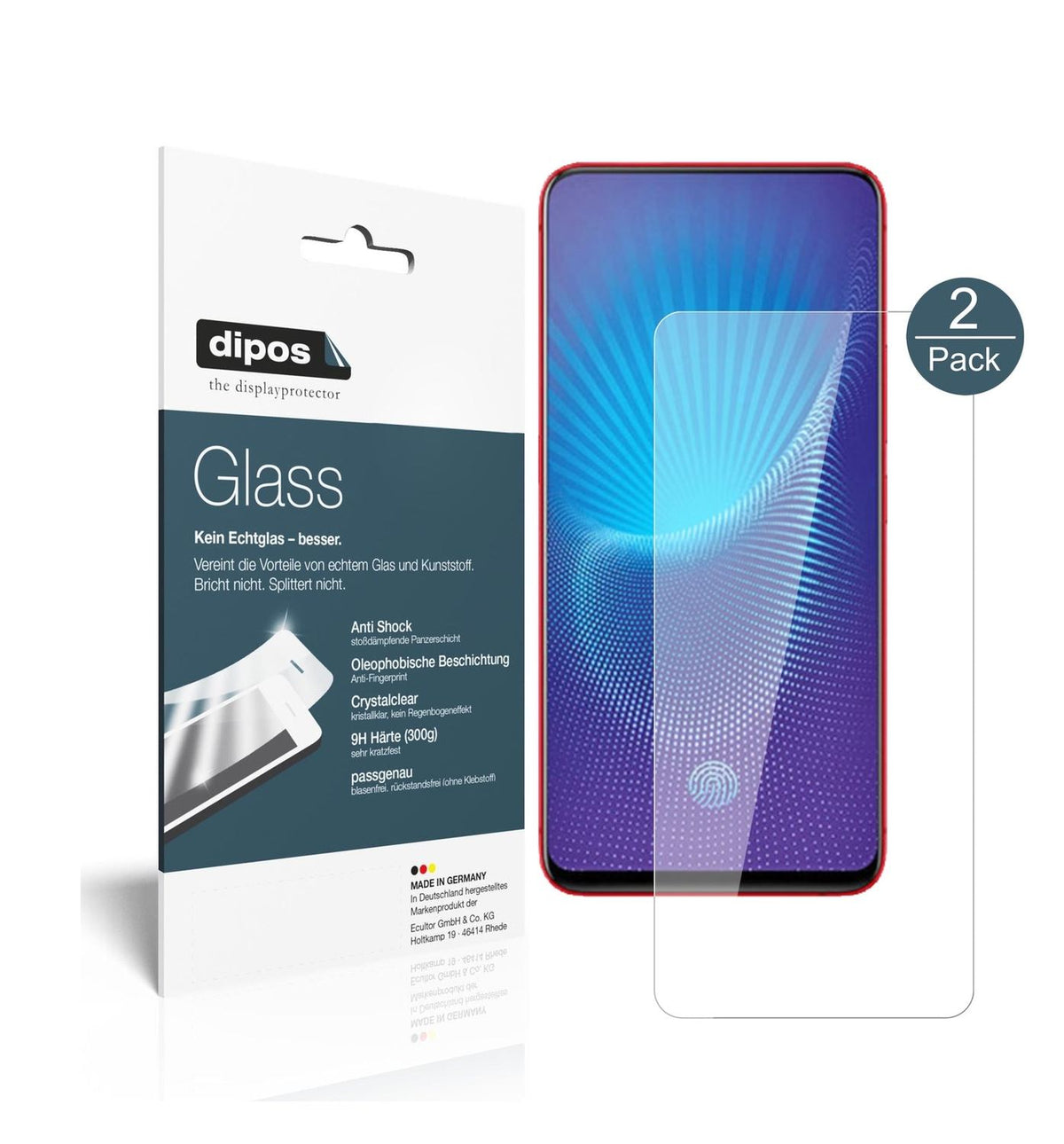 Klare Displayschutzfolie von dipos passend für Vivo Nex, 9H kratzfest und blasenfrei montiert