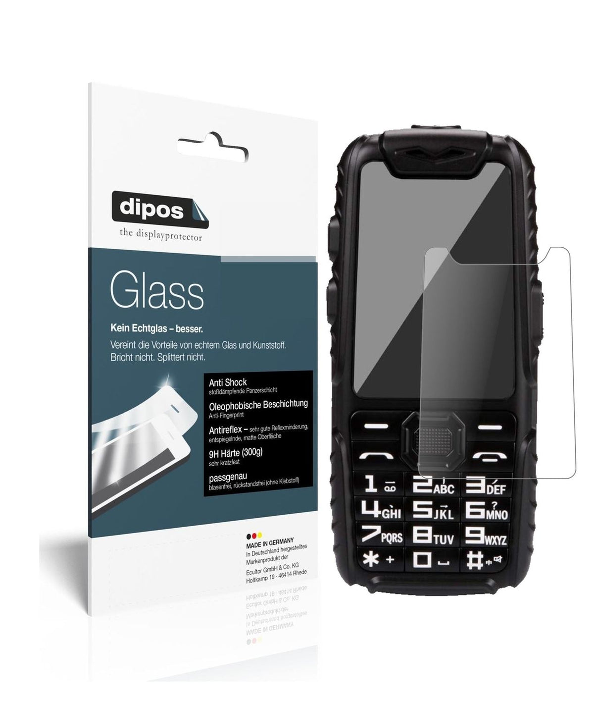Matte Displayschutzfolie von dipos passend für Guophone A6, 9H kratzfest und blasenfrei montiert