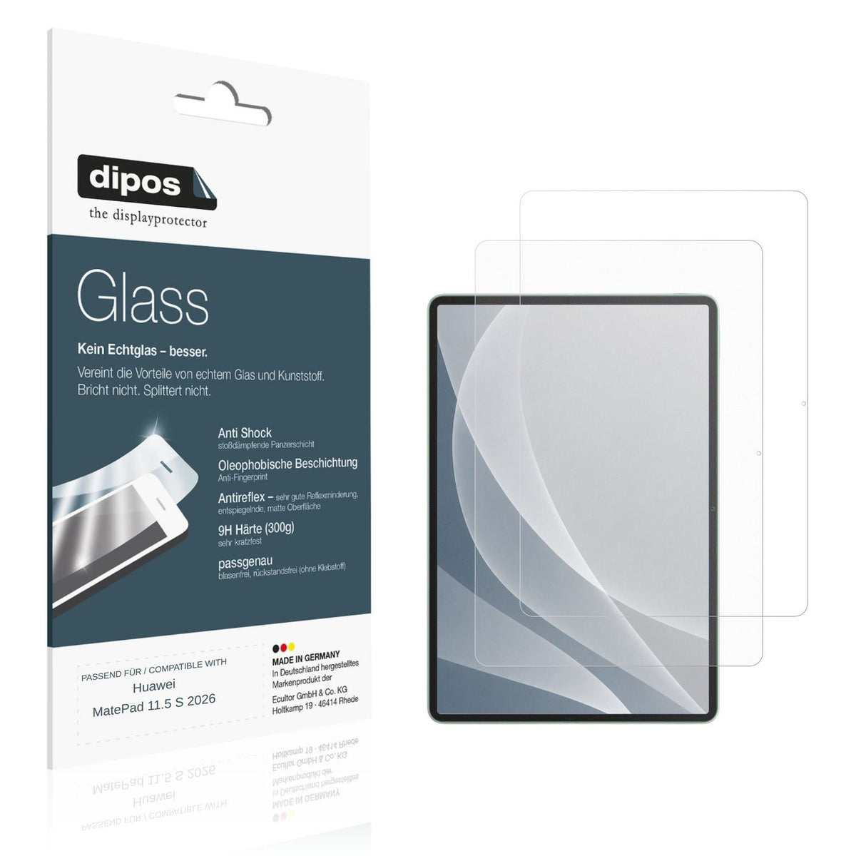 Matte Displayschutzfolie von dipos passend f�r Huawei MatePad 11.5 S 2026, 9H kratzfest und blasenfrei montiert