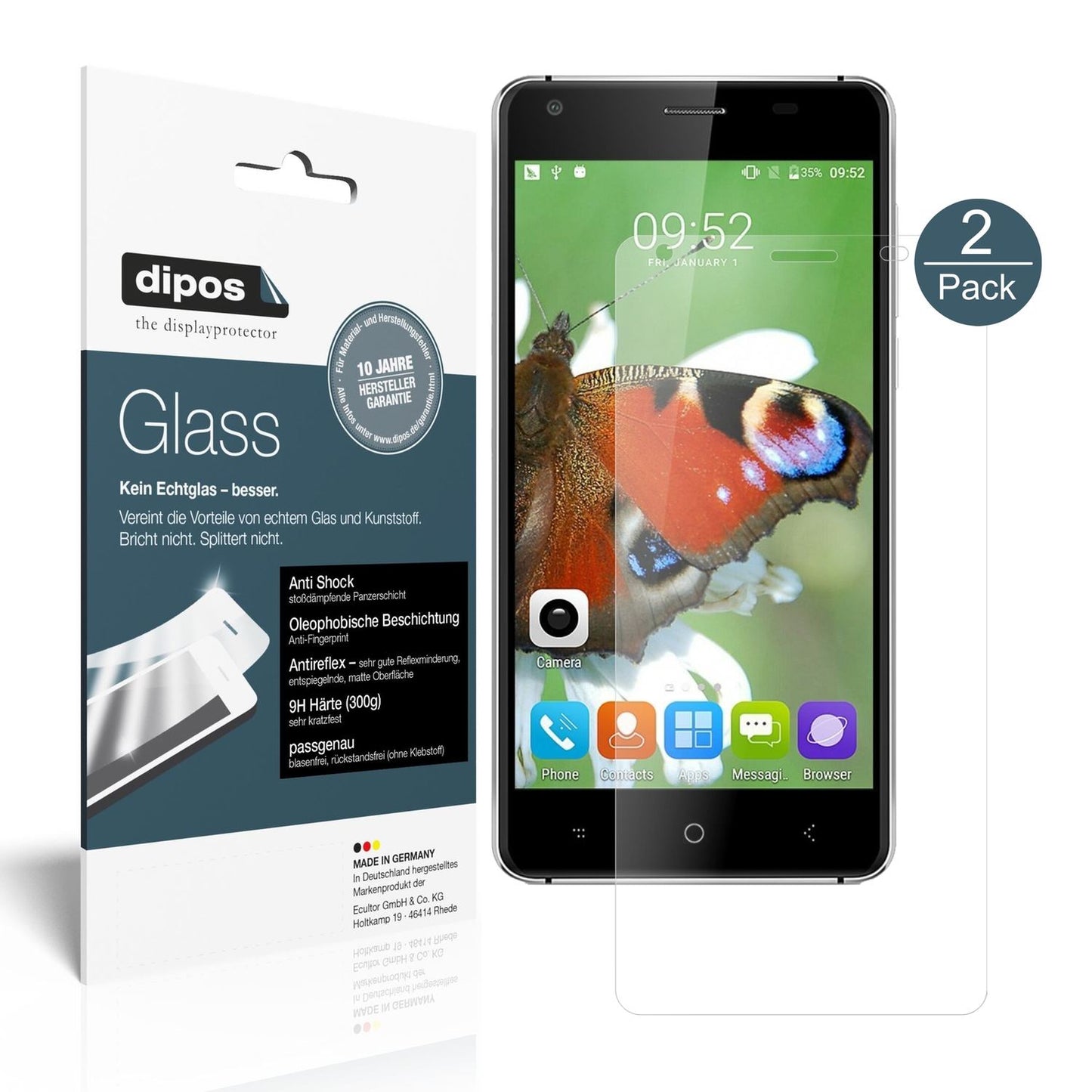 Matte Displayschutzfolie von dipos passend für Landvo XM200 Pro, 9H kratzfest und blasenfrei montiert