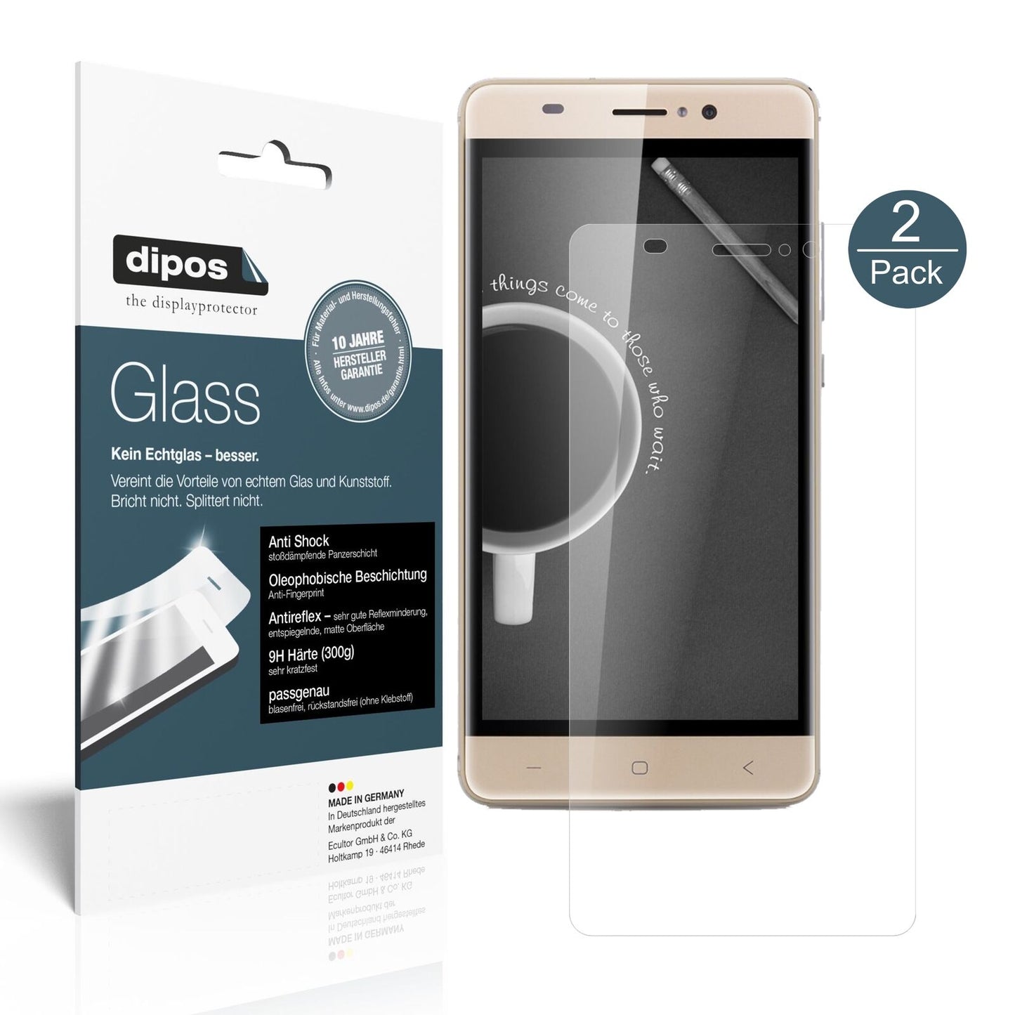 Matte Displayschutzfolie von dipos passend für Landvo XM300 Pro, 9H kratzfest und blasenfrei montiert