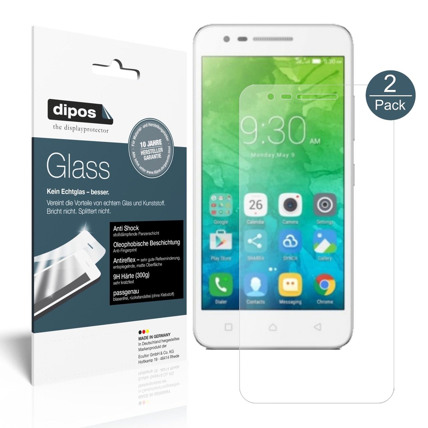 Matte Displayschutzfolie von dipos passend für Lenovo C2, 9H kratzfest und blasenfrei montiert
