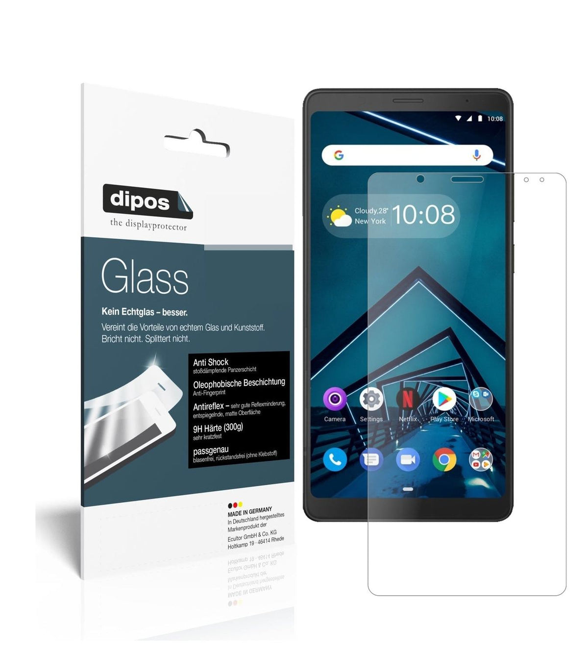 Matte Displayschutzfolie von dipos passend für Lenovo Tab V7, 9H kratzfest und blasenfrei montiert