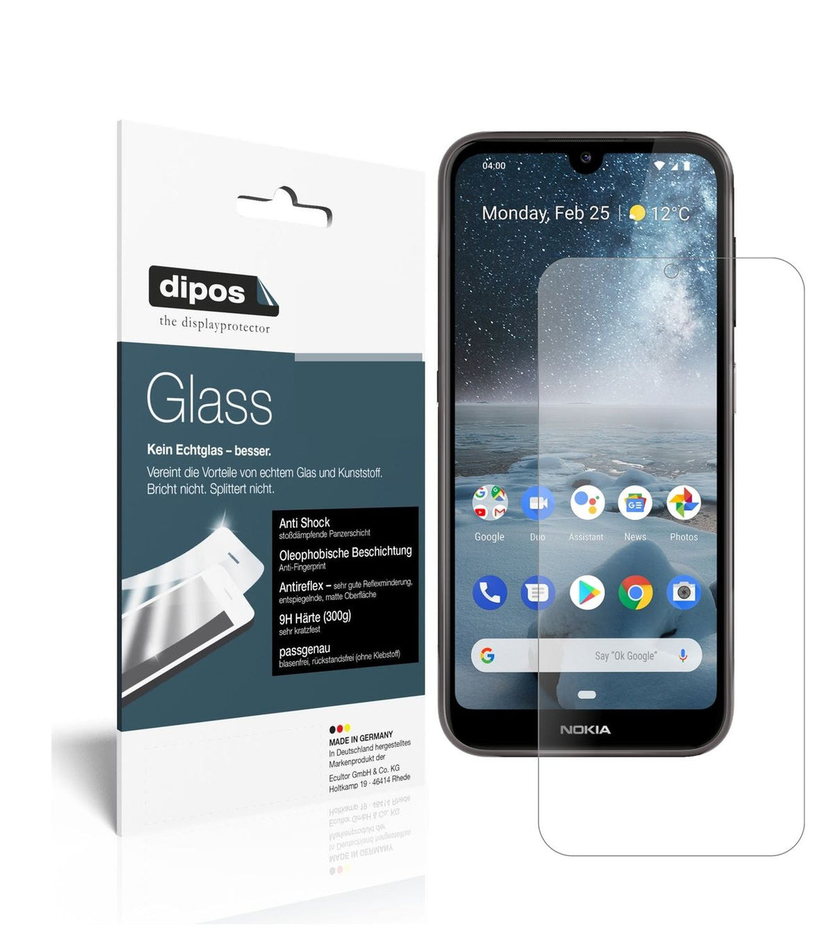 Matte Displayschutzfolie von dipos passend für Nokia 46057, 9H kratzfest und blasenfrei montiert