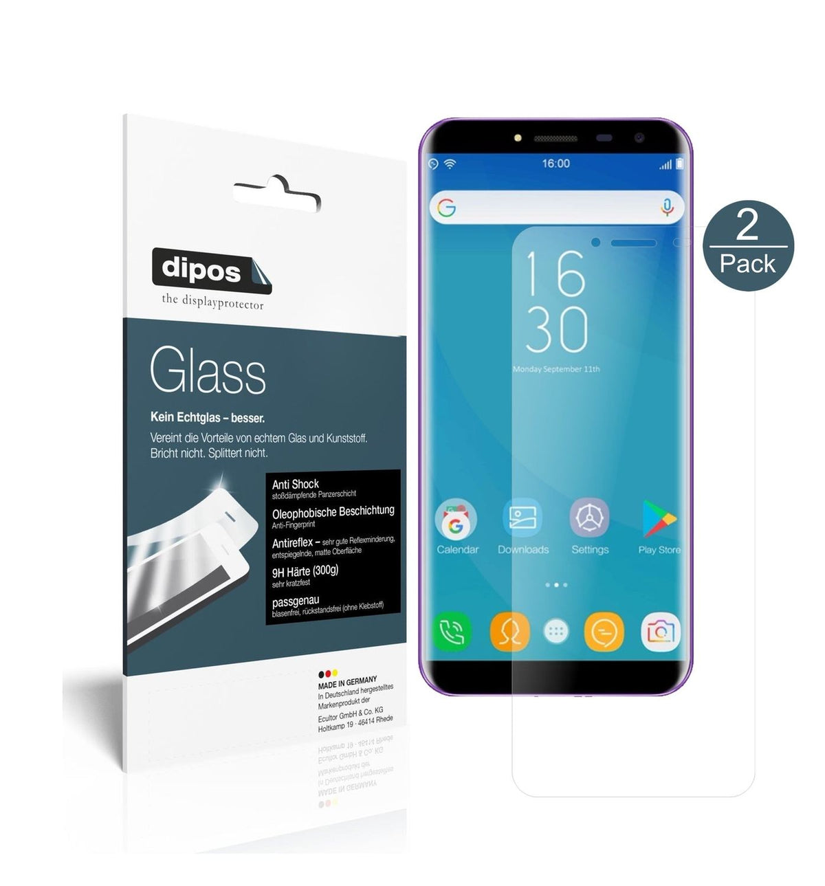 Matte Displayschutzfolie von dipos passend für Oukitel C8, 9H kratzfest und blasenfrei montiert
