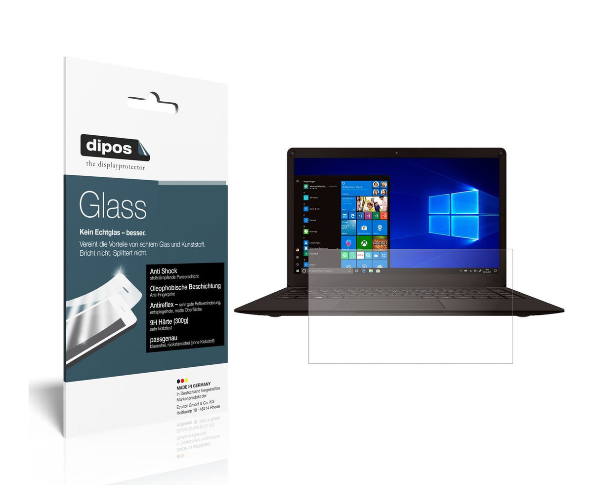 Matte Displayschutzfolie von dipos passend für Peaq Slim PNB S130, 9H kratzfest und blasenfrei montiert