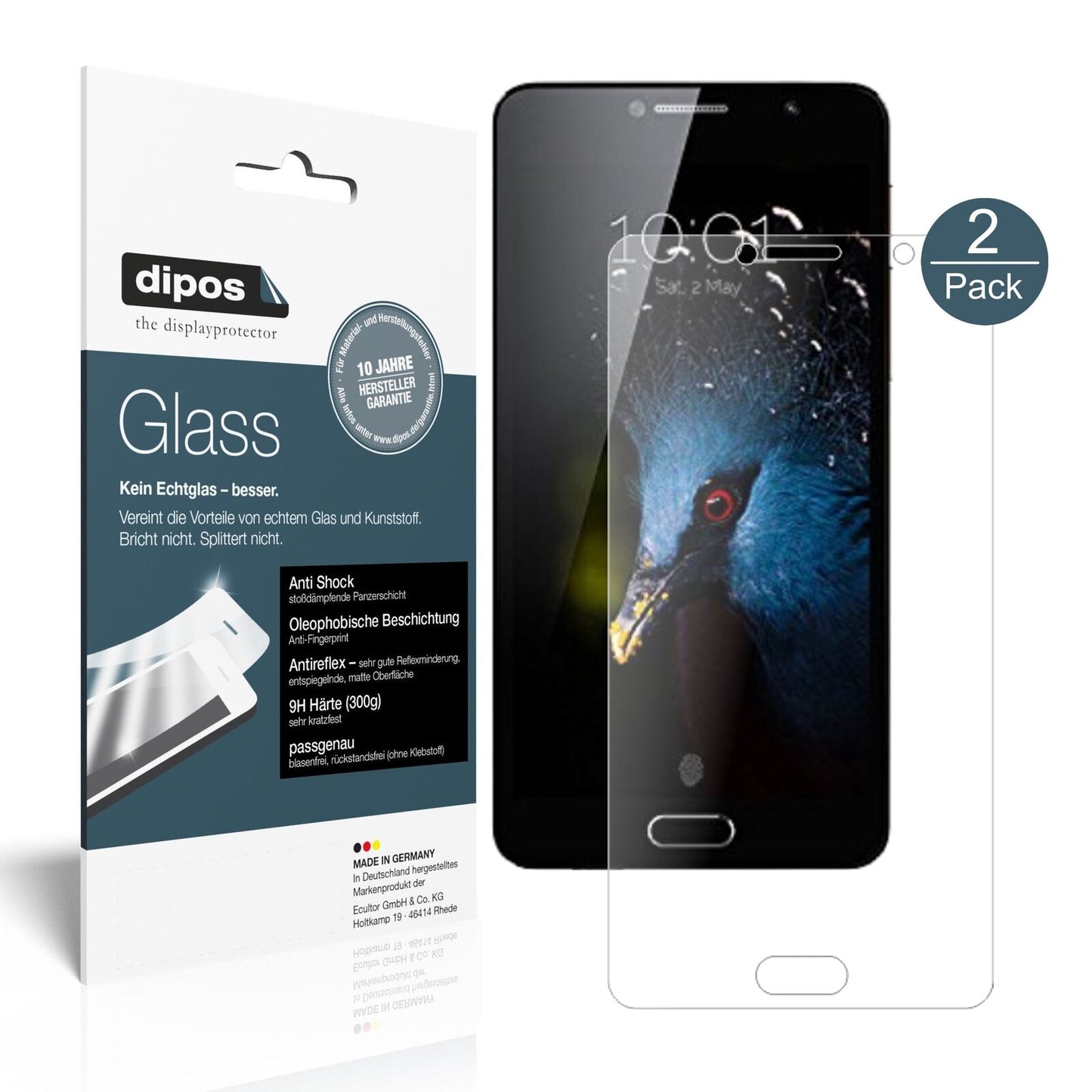 Matte Displayschutzfolie von dipos passend für TCL Flash Plus 2, 9H kratzfest und blasenfrei montiert