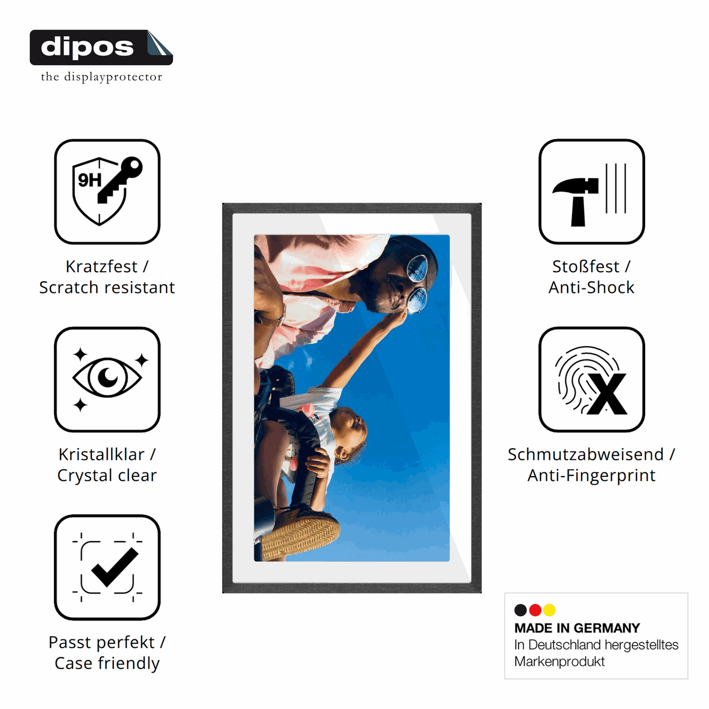 Displayschutz hergestellt in Deutschland, höchste Qualität made in Germany