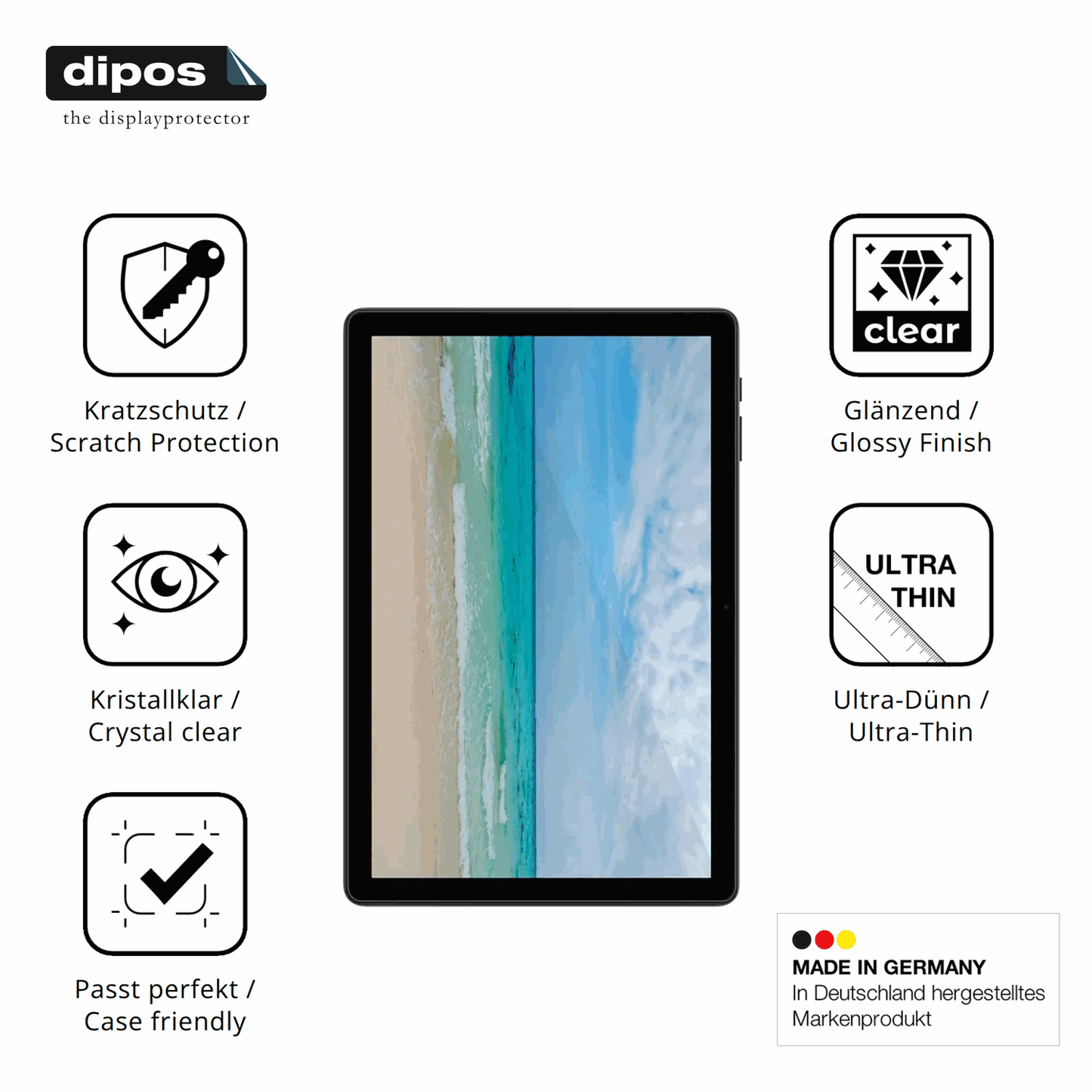 Displayschutz hergestellt in Deutschland, höchste Qualität made in Germany