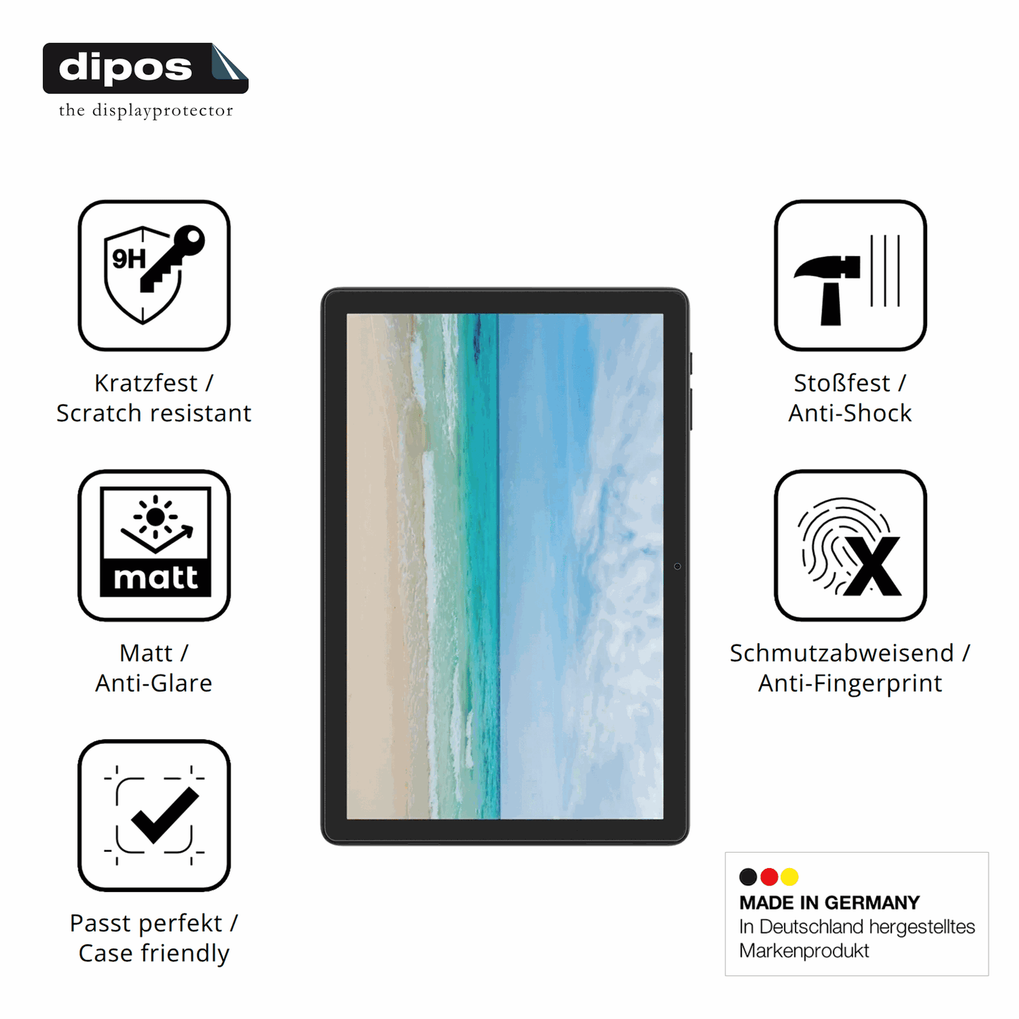 Displayschutz hergestellt in Deutschland, höchste Qualität made in Germany
