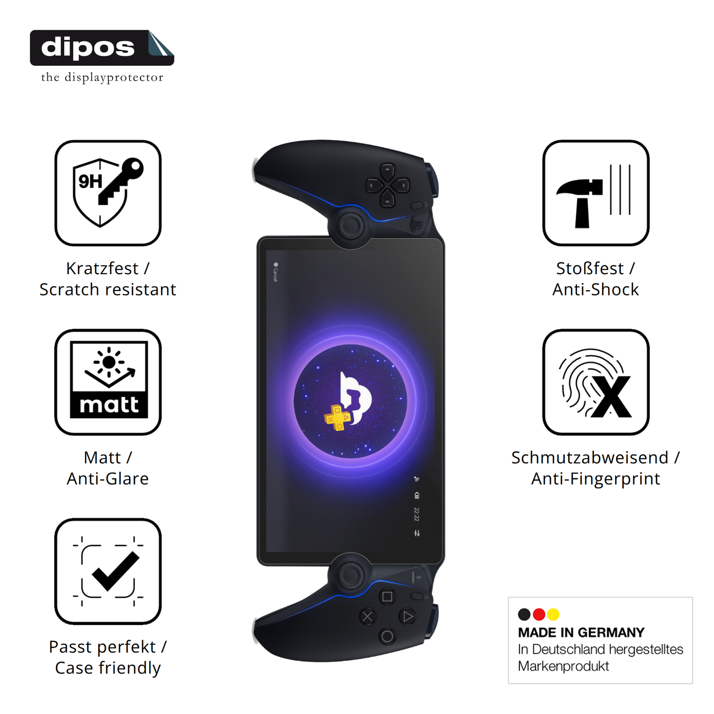 Displayschutz hergestellt in Deutschland, höchste Qualität made in Germany