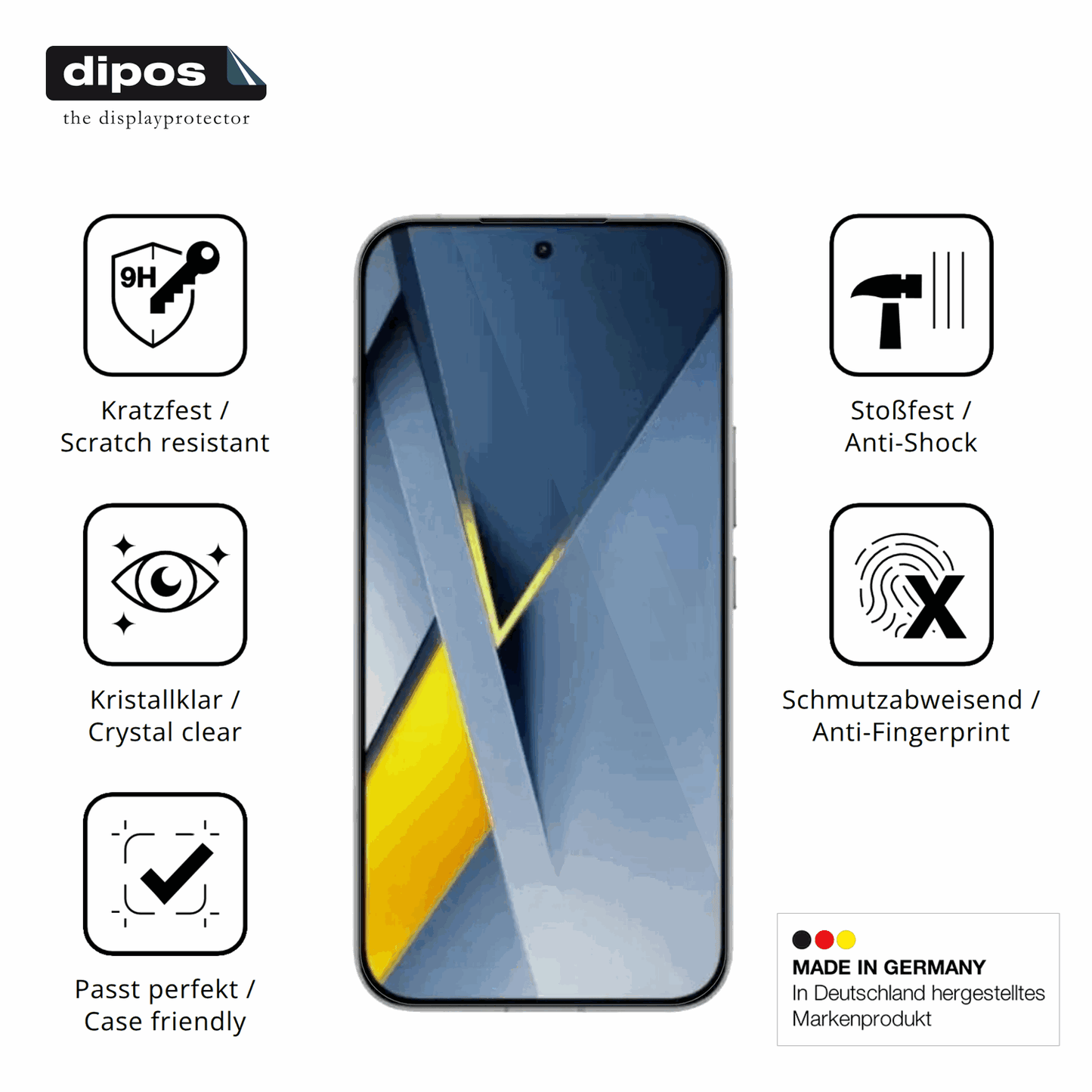 Displayschutz hergestellt in Deutschland, höchste Qualität made in Germany