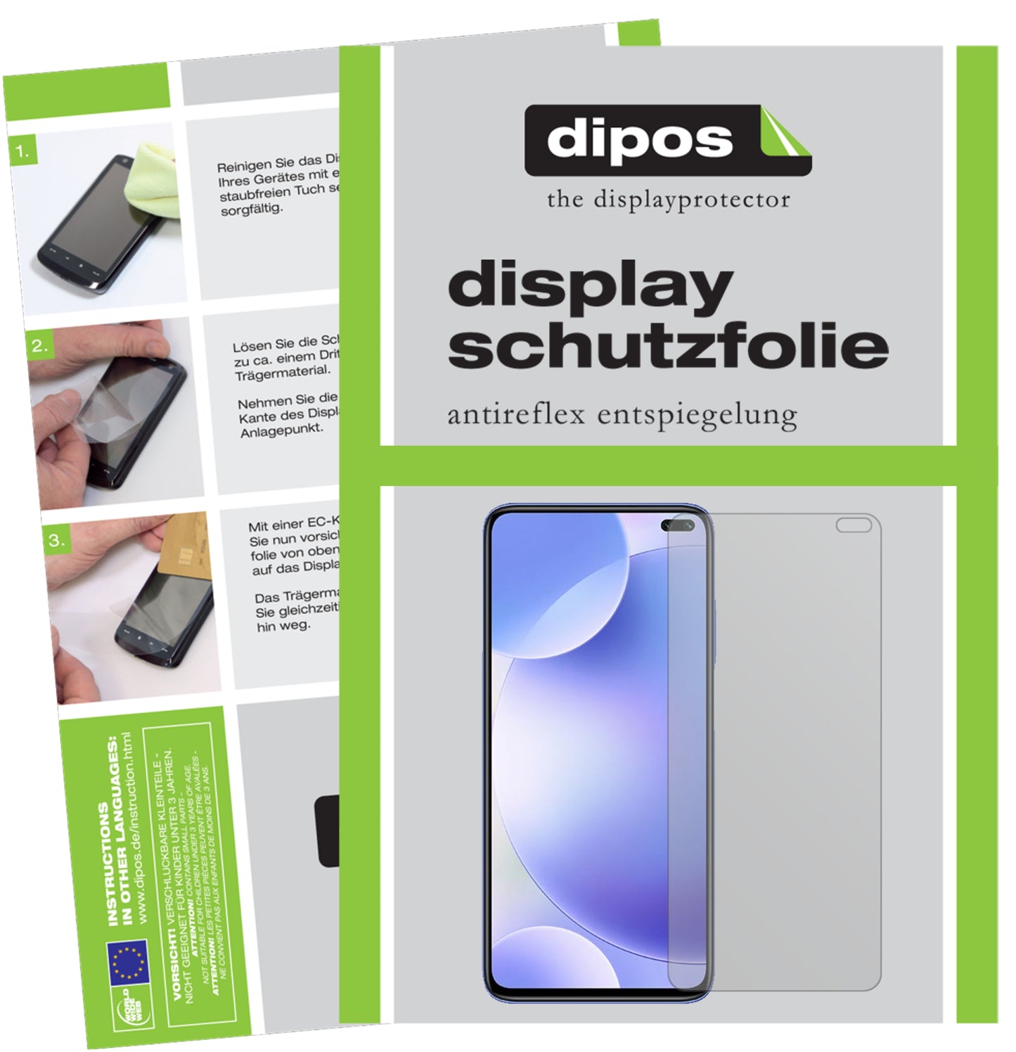 Mattes Panzerglas: Entspiegelte, dünne Folie, Fingerabdruckresistenz und Bildschirmschutz für POCO-X2