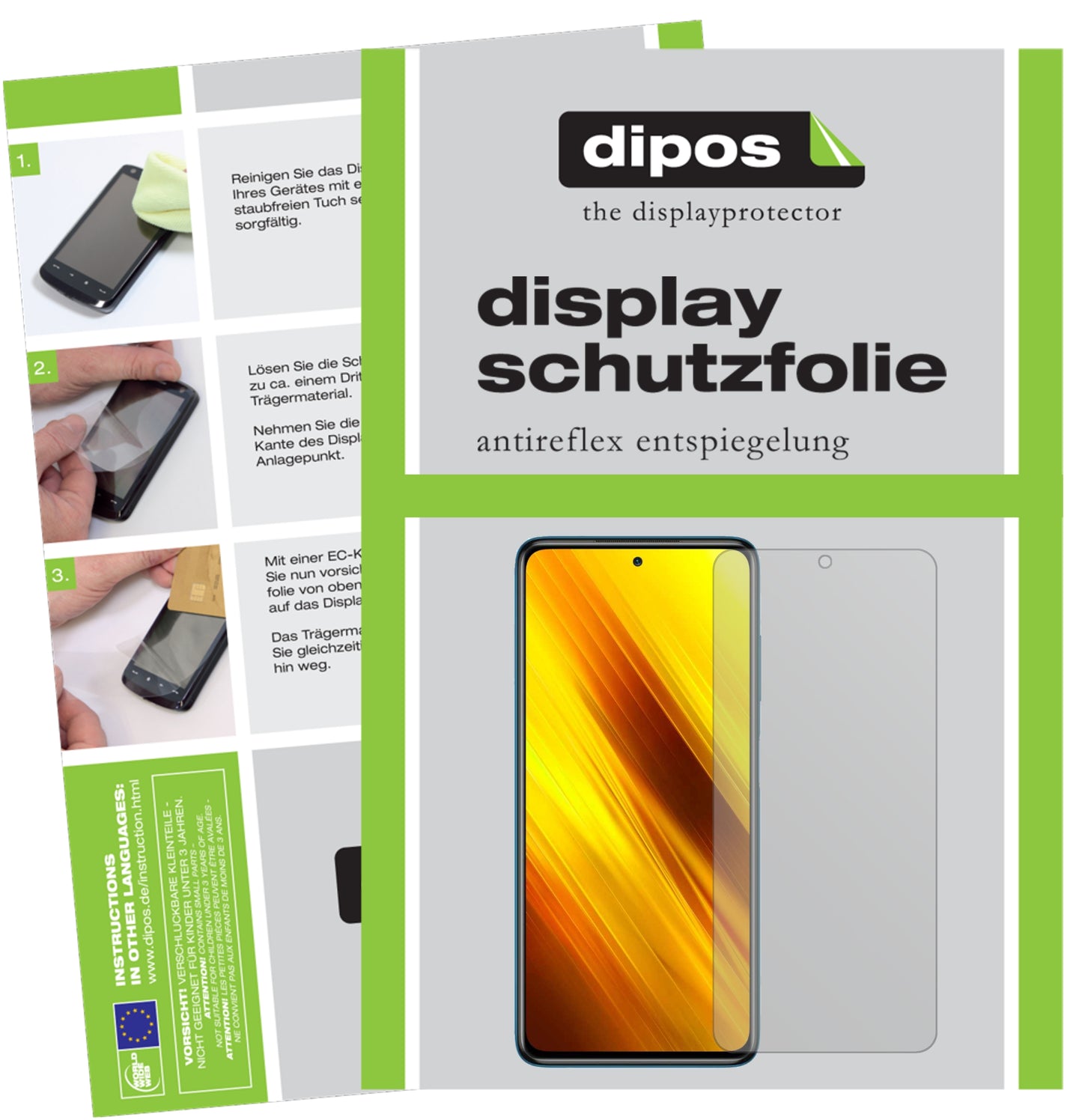 Mattes Panzerglas: Entspiegelte, dünne Folie, Fingerabdruckresistenz und Bildschirmschutz für Poco-X3 NFC