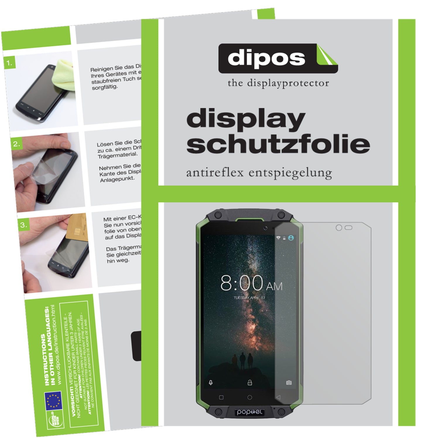Mattes Panzerglas: Entspiegelte, dünne Folie, Fingerabdruckresistenz und Bildschirmschutz für Poptel-P9000 Max