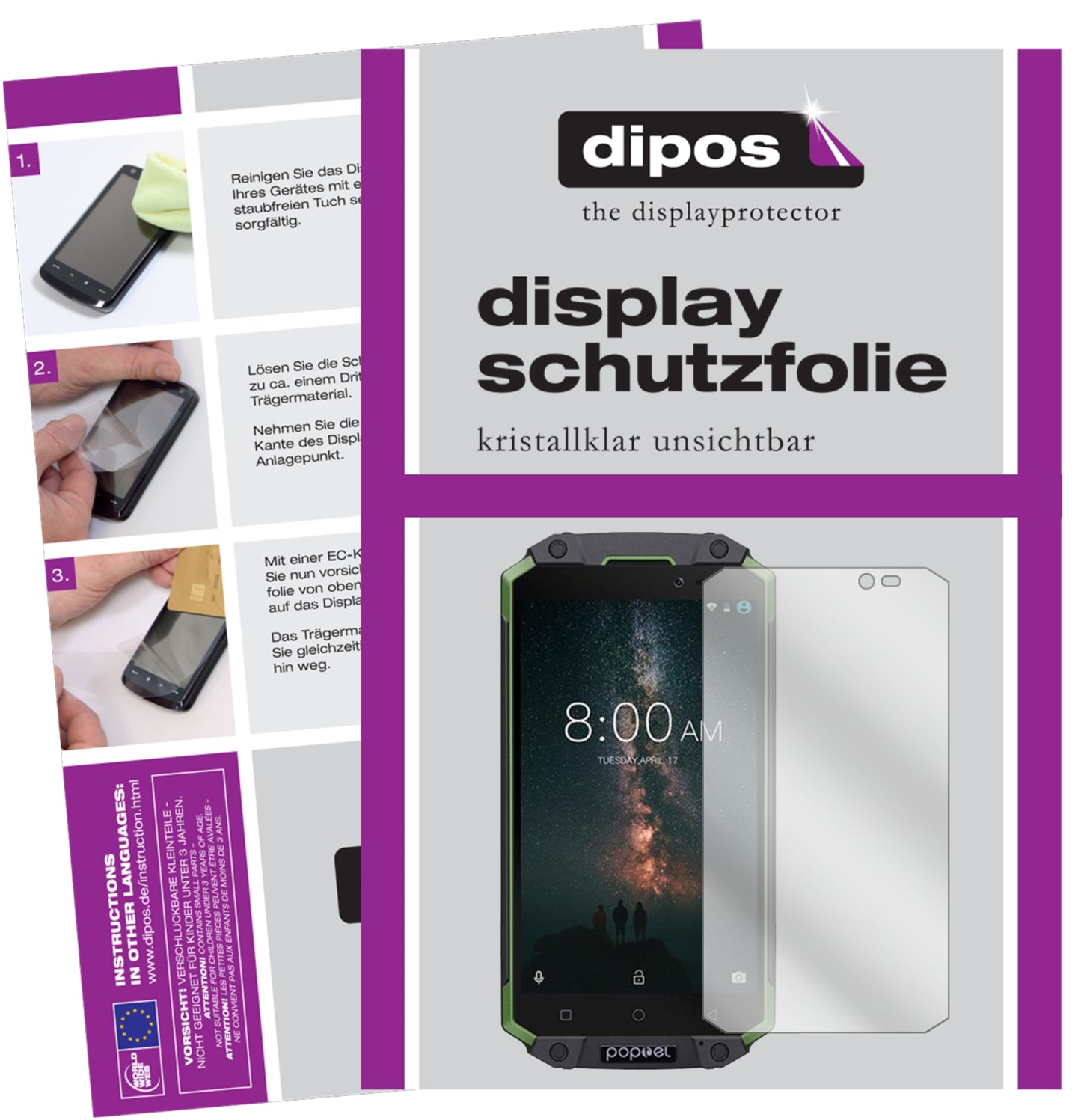 Kristallklare, dünne Schutzfolie: Kratzfest & passgenau für Poptel-P9000 Max