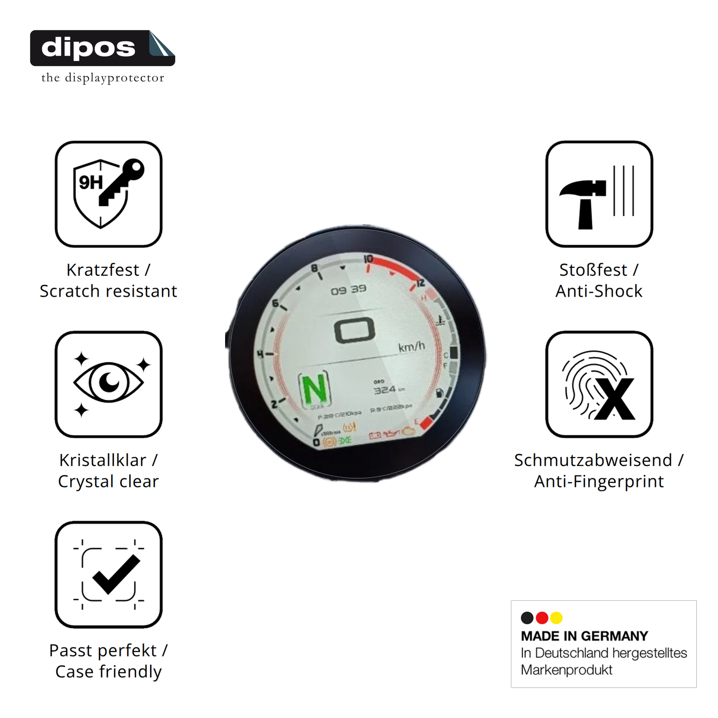 Displayschutz hergestellt in Deutschland, höchste Qualität made in Germany