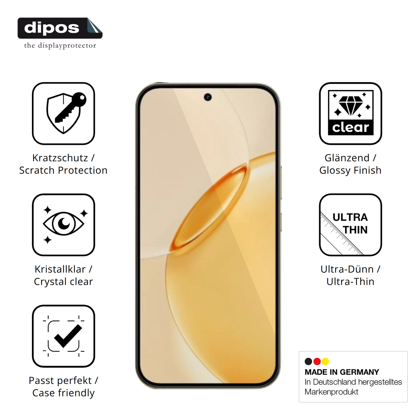Displayschutz hergestellt in Deutschland, höchste Qualität made in Germany