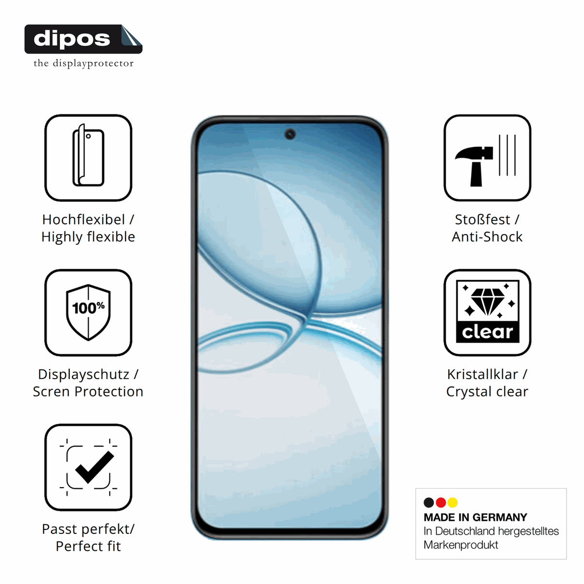 Displayschutz hergestellt in Deutschland, höchste Qualität made in Germany