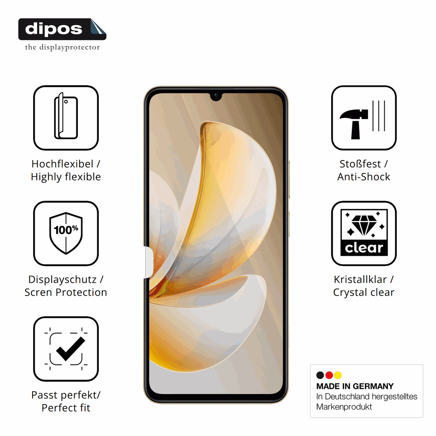 Displayschutz hergestellt in Deutschland, höchste Qualität made in Germany
