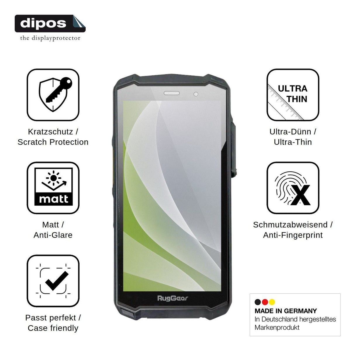 4x Screen Protector for RugGear RG540 Protection Anti Glare dipos