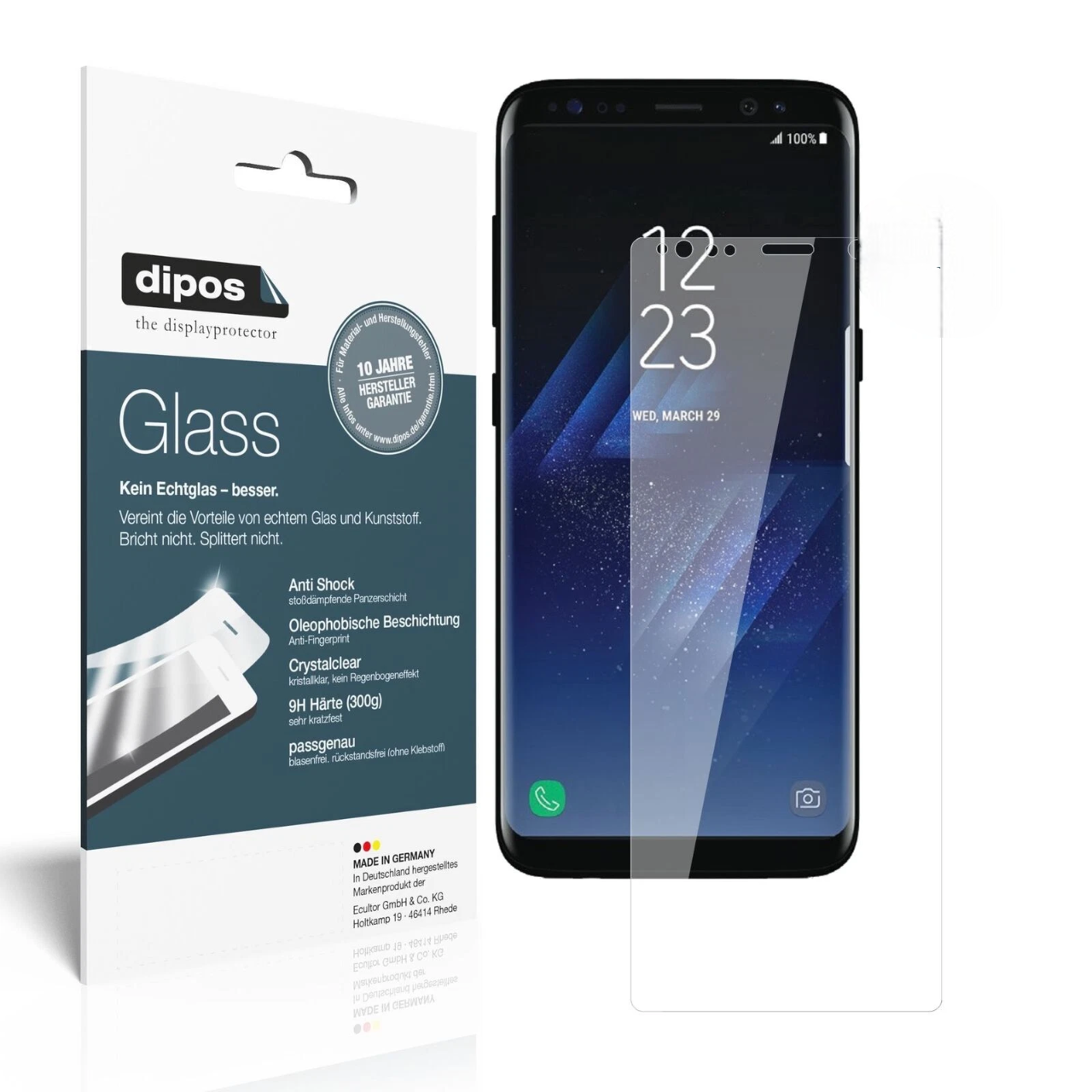 1x 9H Schutzfolie für Samsung Galaxy S8 Plus Panzerfolie