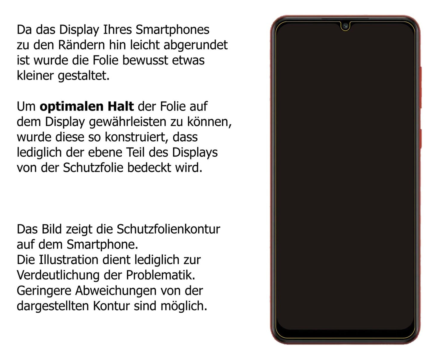 Schutzfolie mit optimaler Passform, zur Verwendung mit Hüllen geeignet