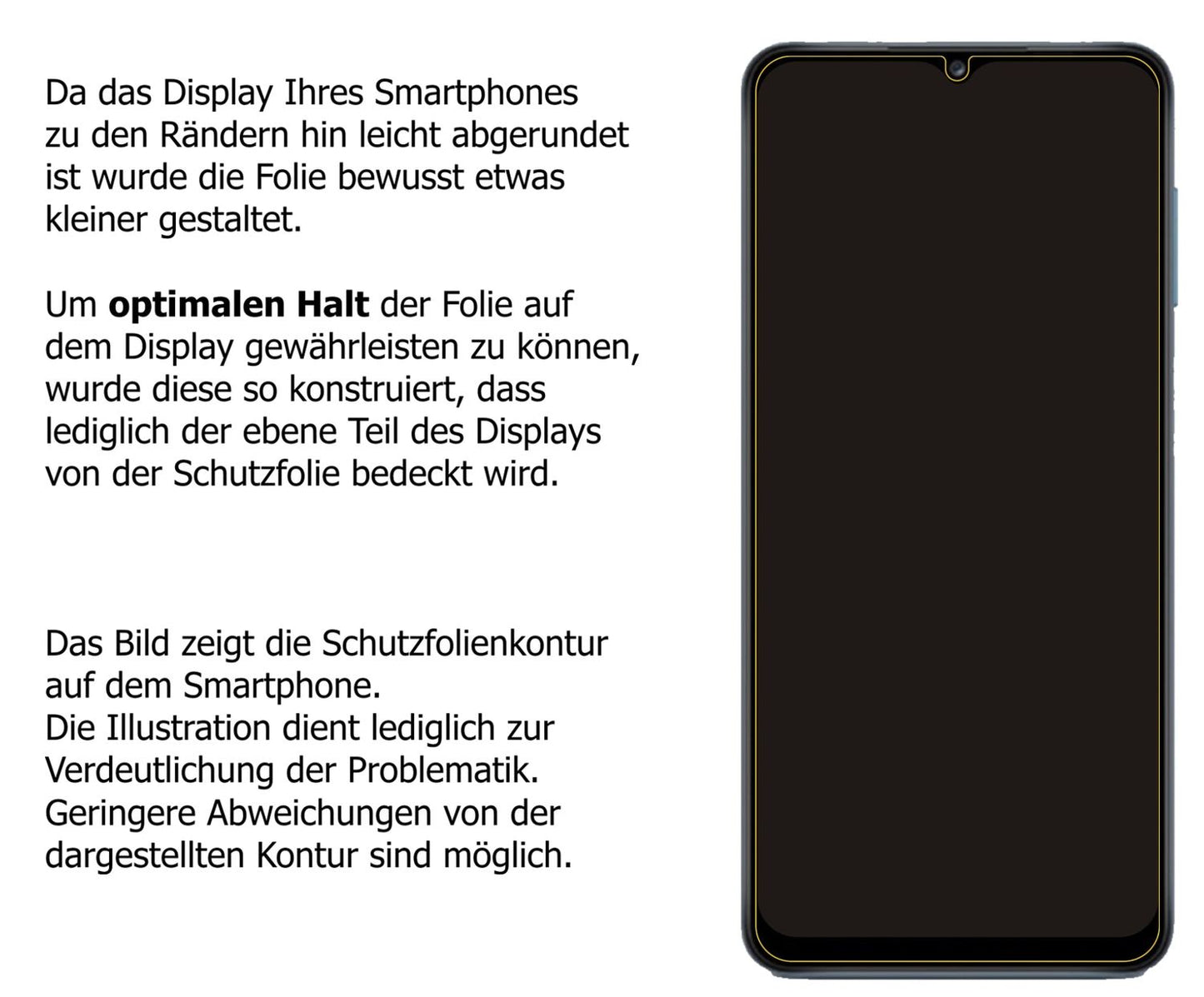Schutzfolie mit optimaler Passform, zur Verwendung mit Hüllen geeignet