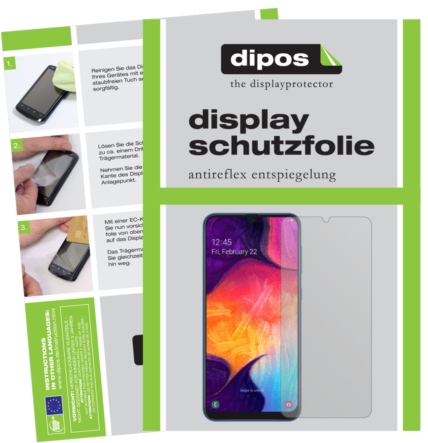Mattes Panzerglas: Entspiegelte, dünne Folie, Fingerabdruckresistenz und Bildschirmschutz für Samsung-Galaxy A40