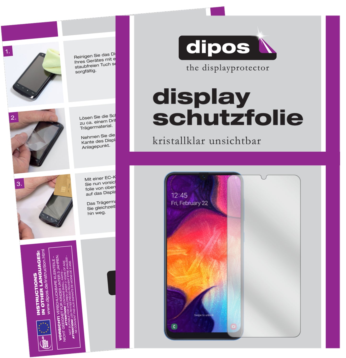 Kristallklare, dünne Schutzfolie: Kratzfest & passgenau für Samsung-Galaxy A40
