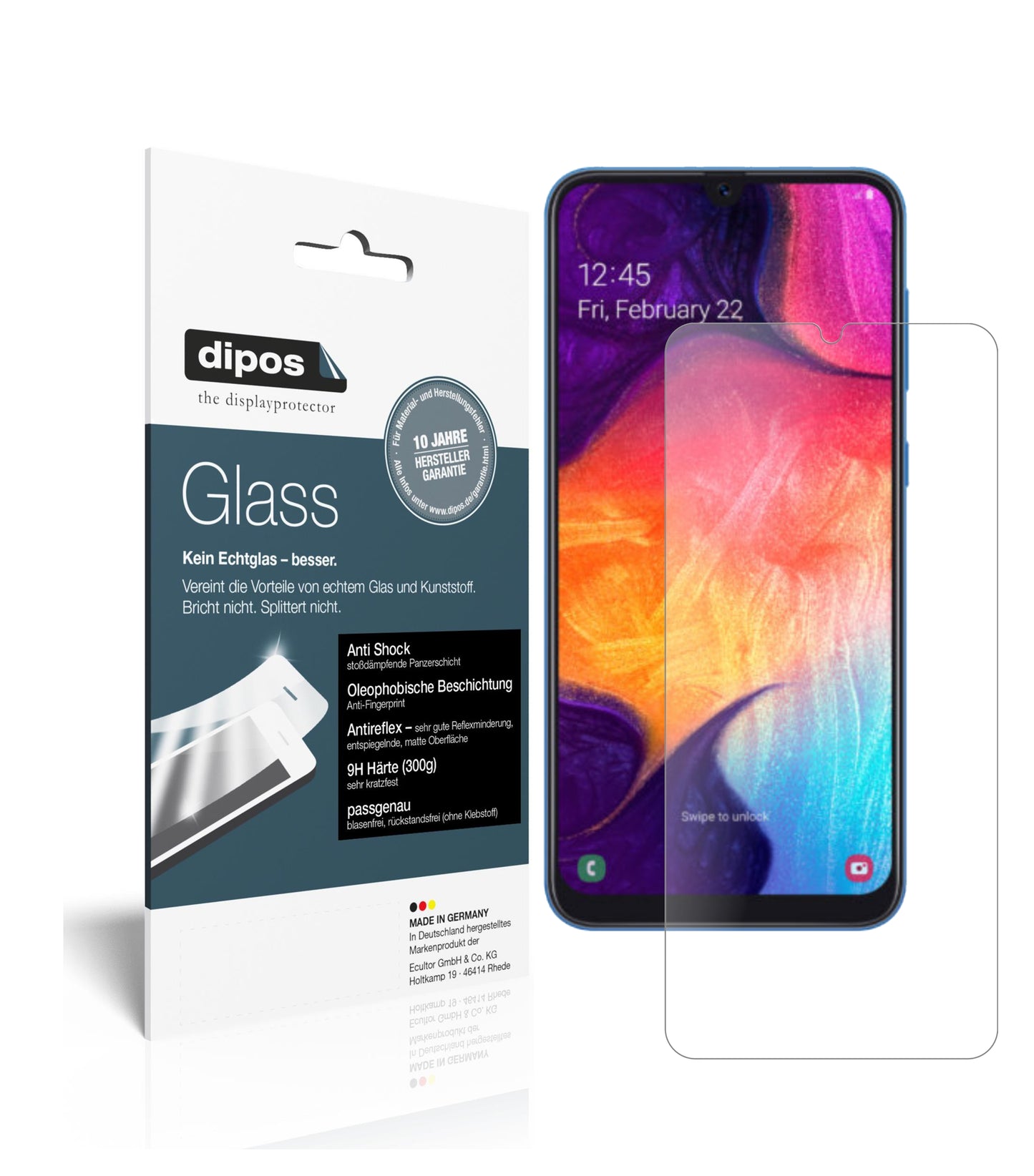 Mattes Panzerglas: Schutz vor Brüchen, Fingerabdrücken und Bildschirmblendung für Samsung-Galaxy A40