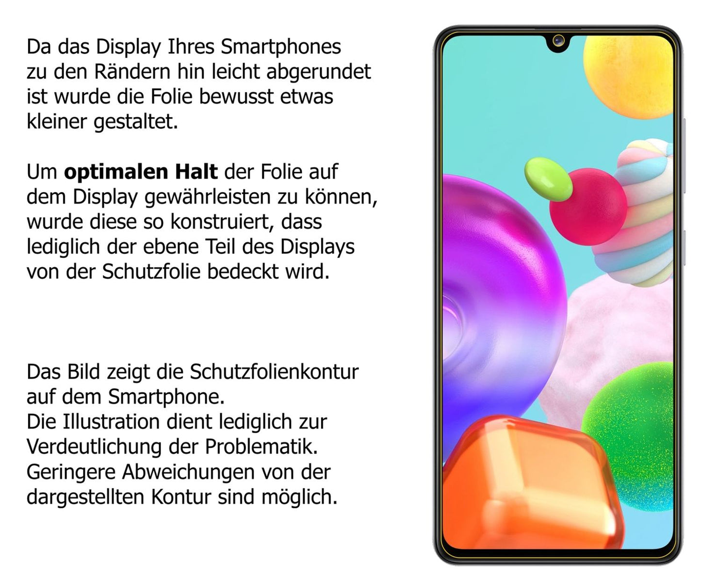 Schutzfolie mit optimaler Passform, zur Verwendung mit Hüllen geeignet