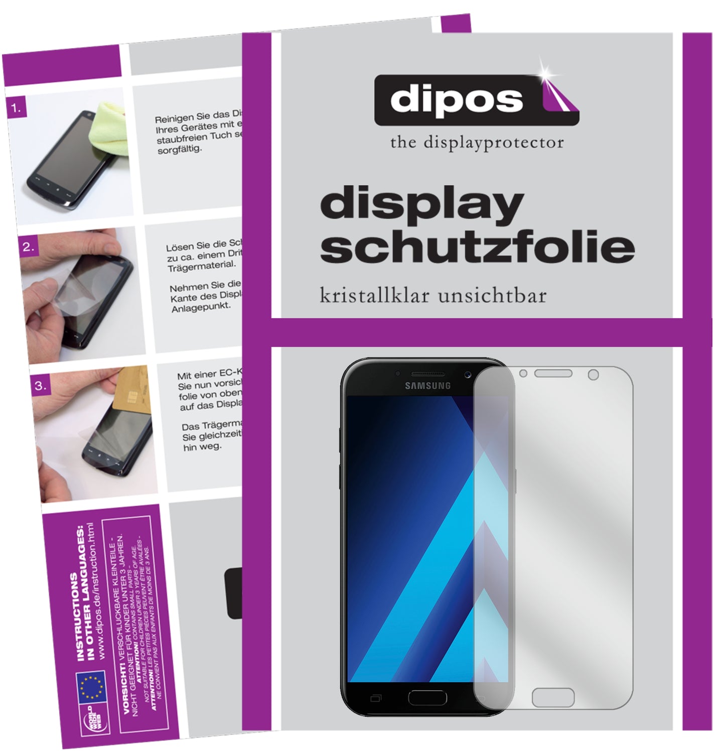 Kristallklare, dünne Schutzfolie: Kratzfest & passgenau für Samsung-Galaxy A5 (2017)