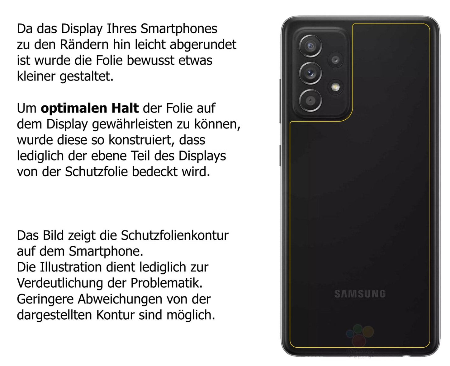 Dünne und klare Folie passend zugeschnitten für Samsung Galaxy A52s 5G Rückseite
