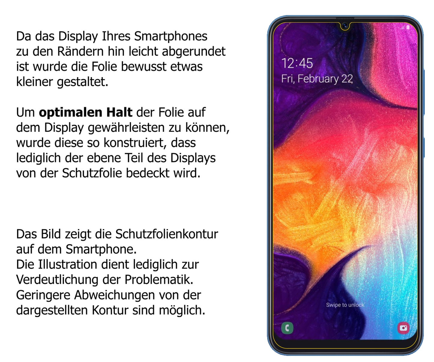 Schutzfolie mit optimaler Passform, zur Verwendung mit Hüllen geeignet