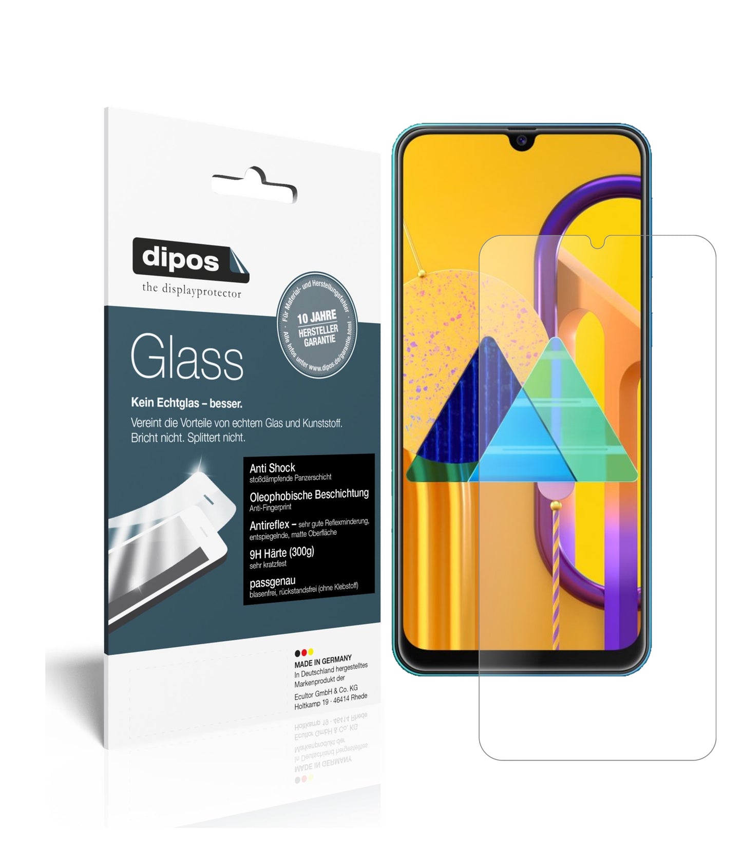 Mattes Panzerglas: Schutz vor Brüchen, Fingerabdrücken und Bildschirmblendung für Samsung-Galaxy M21