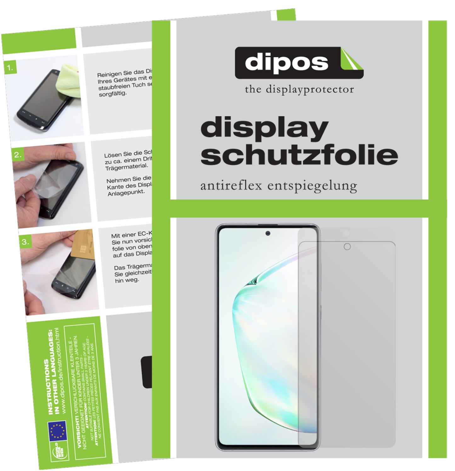 Mattes Panzerglas: Entspiegelte, dünne Folie, Fingerabdruckresistenz und Bildschirmschutz für Samsung-Galaxy Note 10 Lite