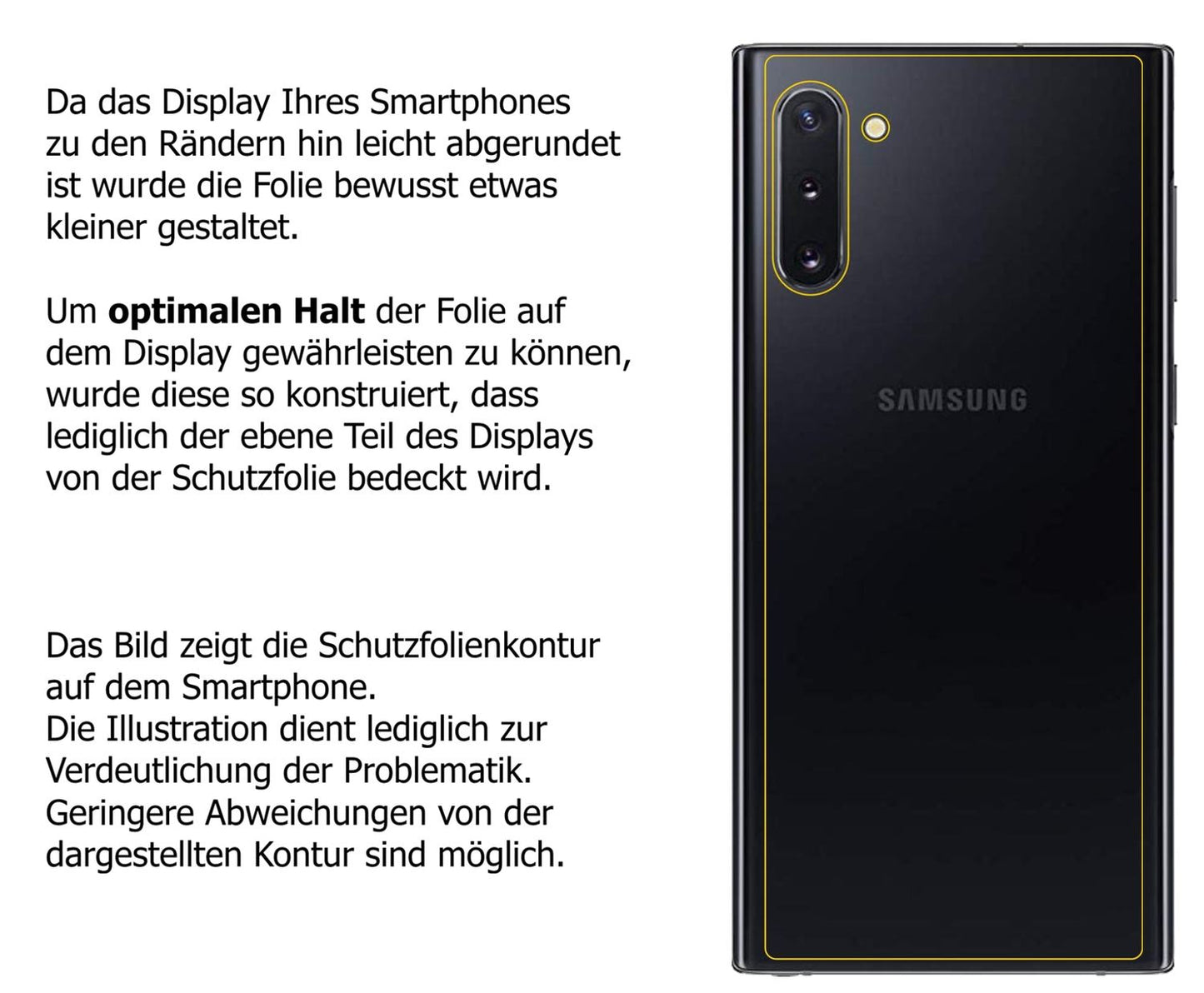 Schutzfolie mit optimaler Passform, zur Verwendung mit Hüllen geeignet