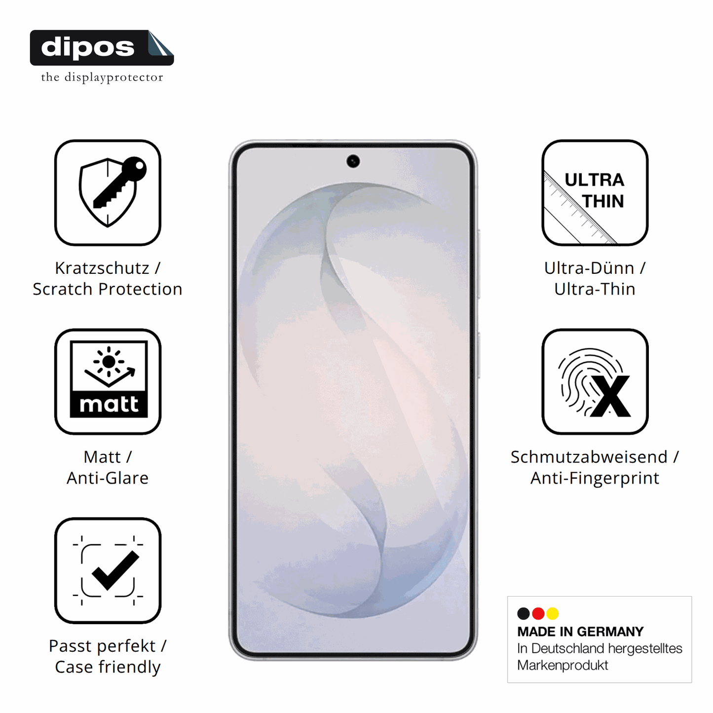 Displayschutz hergestellt in Deutschland, höchste Qualität made in Germany