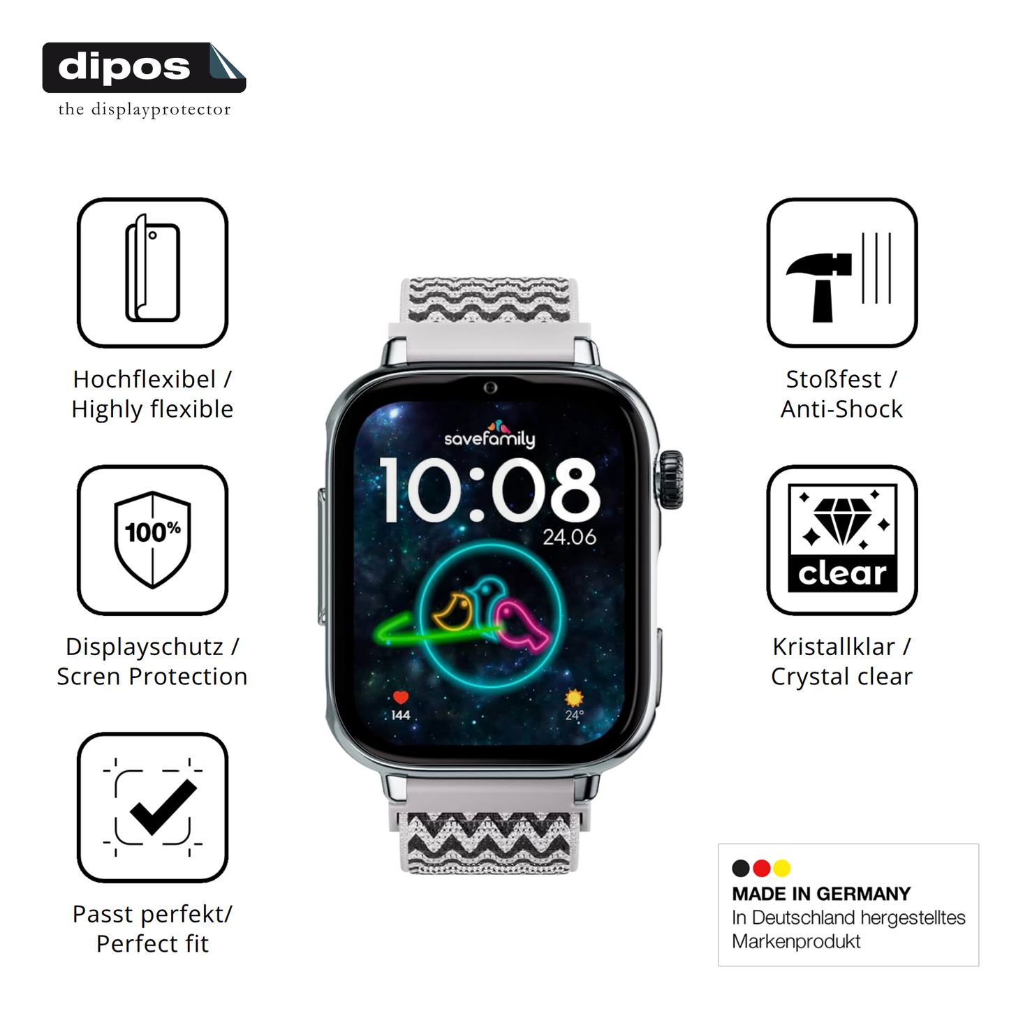 Displayschutz hergestellt in Deutschland, höchste Qualität made in Germany