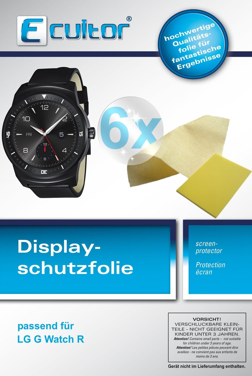 Klare Displayschutzfolie von dipos passend für G Watch R LG, präziser Zuschnitt und blasenfrei montiert