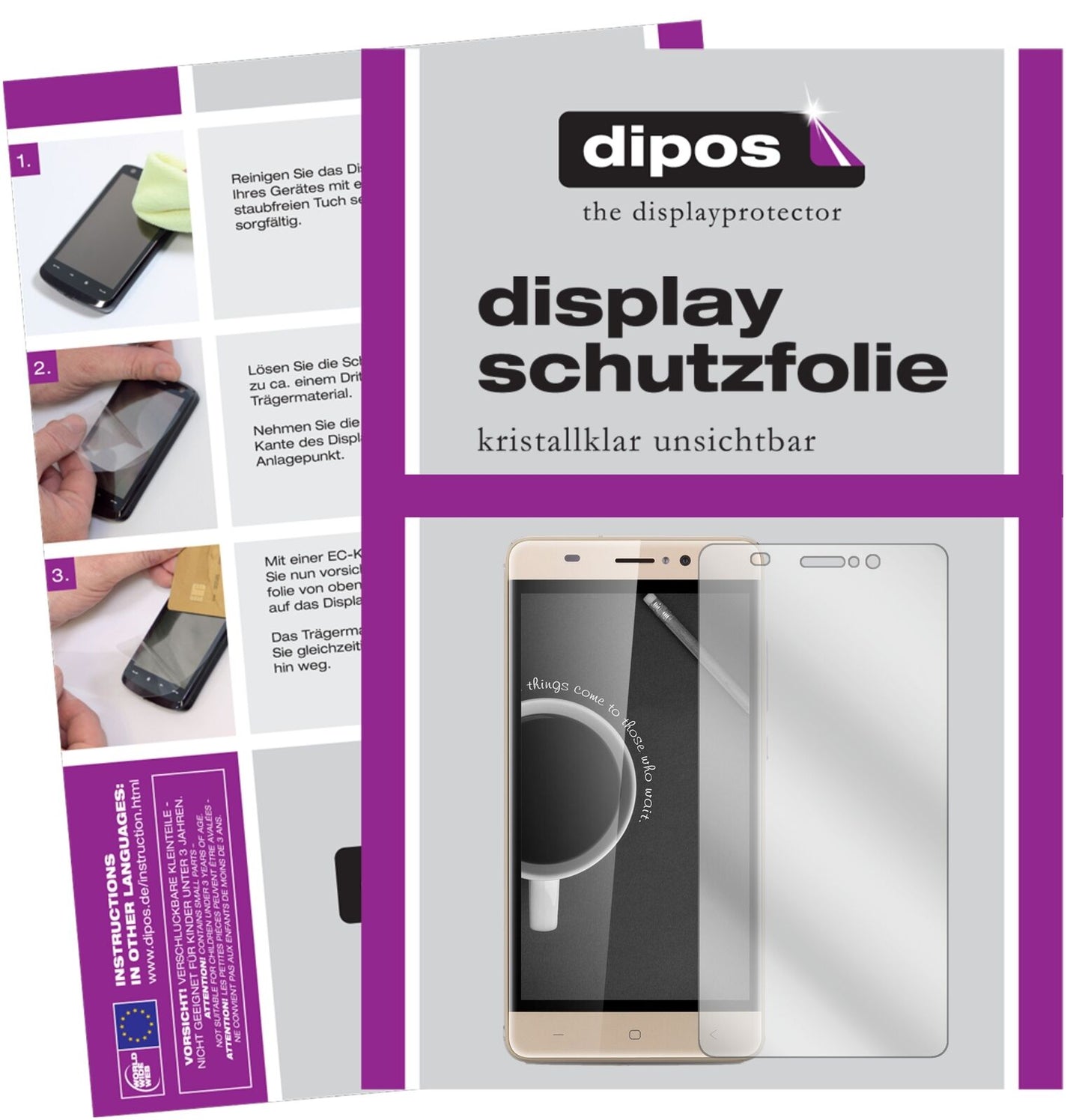 Klare Displayschutzfolie von dipos passend für Landvo XM300 Pro, präziser Zuschnitt und blasenfrei montiert