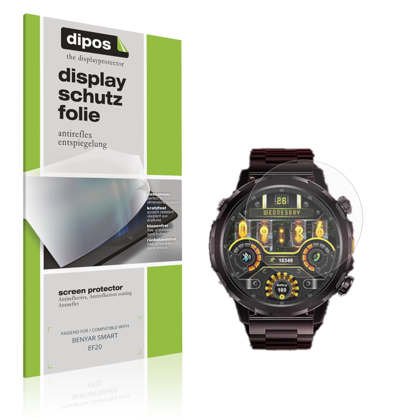 Matte Displayschutzfolie von dipos passend für BENYAR SMART EF20, präziser Zuschnitt und blasenfrei montiert